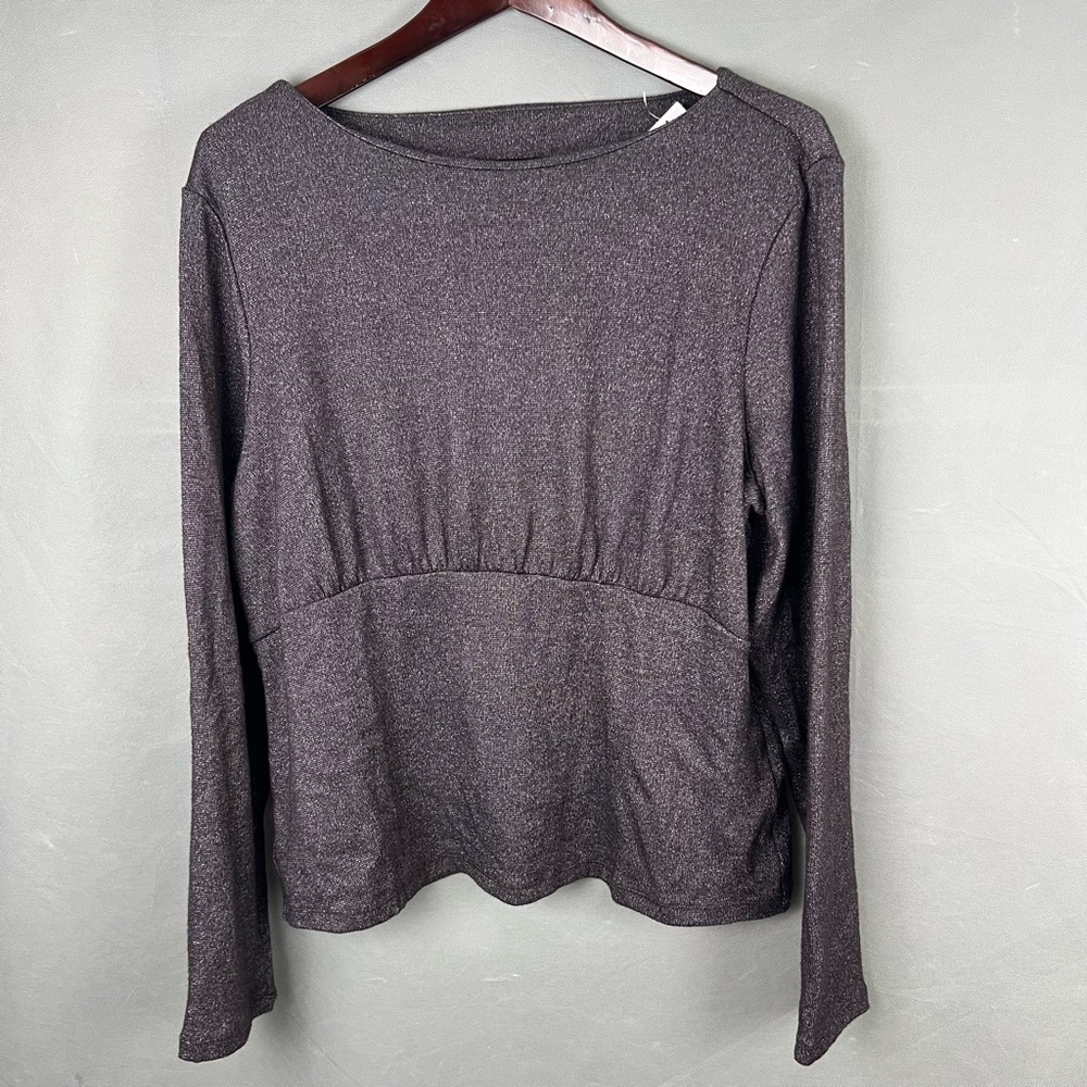 Banana Republic Women Metallic Cut Off  Sweater XL